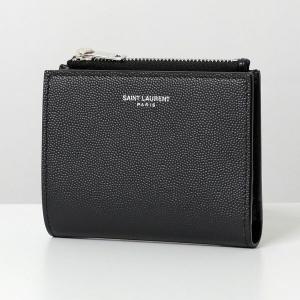 サンローラン　ミニ財布 Saint Laurent (サンローラン) ロゴプレート ジップ付き 2つ折り