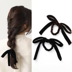 ALEXANDRE DE PARIS アレクサンドル ドゥ パリ シュシュ TPY-18556 レディース ポニー ベルベット リボン ヘアアクセサリー カラー2色｜インポートセレクト musee