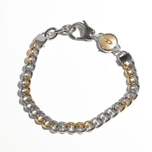 DIESEL ディーゼル ブレスレット DX1354931 メンズ オーバルD チェーン ステンレススチール アクセサリー シルバー×ゴールド｜s-musee