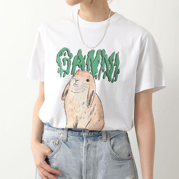 GANNI ガニー 半袖 Tシャツ T-shirts Bunny T2778 3487 レディース ...