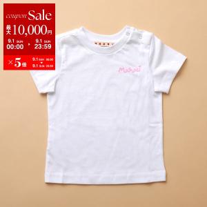 MARNI KIDS マルニ キッズ Tシャツ M01139 M00HZ ガールズ クルーネック カットソー コットン ロゴ刺繍 0M100｜s-musee