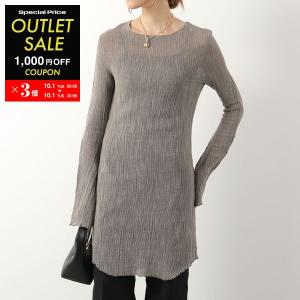 OUR LEGACY アワーレガシー ワンピース TWO FACE DRESS W2246TR レディース リネンブレンド 長袖 クルーネック ミニ丈 GREY-GRANITE-YAWNING-LINEN｜s-musee