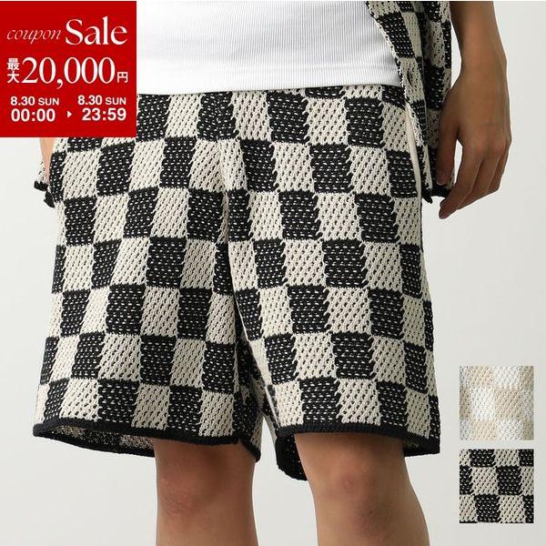 ASKYURSELF アスクユアセルフ ハーフパンツ CHECKRED CROCHET SHORTS...