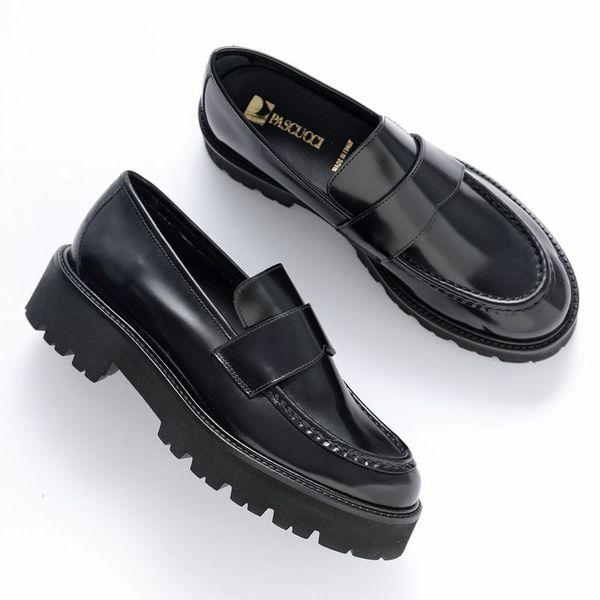 PASCUCCI パスクッチ ローファー 5020 レディース チャンキーヒール 厚底 ハーフサドル...