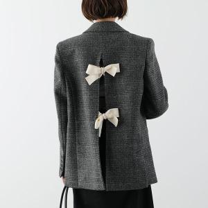 The Garment ザ ガーメント ウール チェック柄 リボンジャケット6 s-musee_360925115