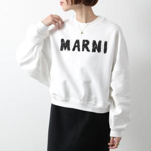 MARNI ⭐︎人気完売ホワイト スウェット　44 ロゴプリント クルーネック MARNI（マルニ） トレーナー スウェット レディース ロゴ プリント