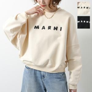 MARNI マルニ スウェットシャツ FLJE0185P7 USCX43 レディース トレーナー コットン ロゴ クルーネック 長袖 ドルマンスリーブ カラー2色