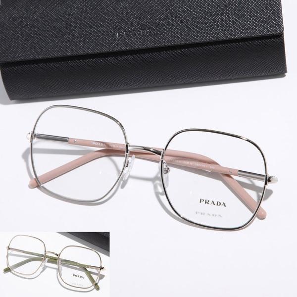 PRADA プラダ メガネ VPR 56W レディース スクエア型 メタルフレーム フルリム ロゴ ...