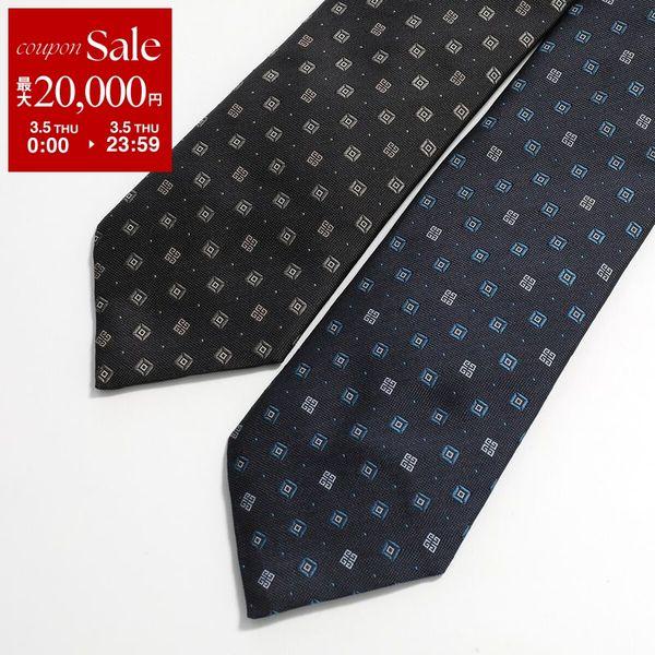 GIVENCHY ジバンシィ ネクタイ J5903 レギュラータイ  4Gエンブレム シルクタイ 刺...
