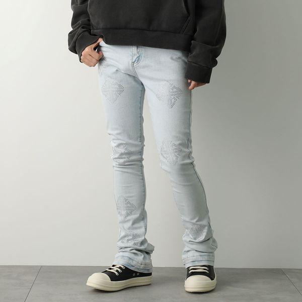 GUAPI グアピ ジーンズ Aqua Blue Icon Embellished Denim メン...