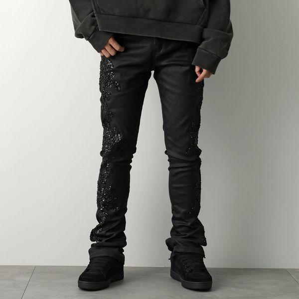 GUAPI グアピ ジーンズ All Black Flowers Embellished Denim...