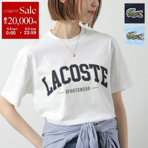 LACOSTE ラコステ Tシャツ TH6565 レディース 半袖 カットソー コットン クルーネック ワニ ロゴ 刺繍 ロゴT カラー3色