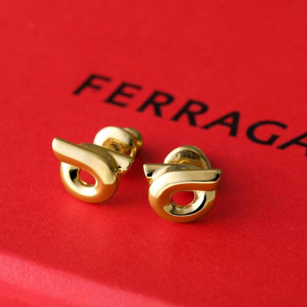 FERRAGAMO フェラガモ ピアス 76 0697 レディース ガンチーニ スタッド アクセサリ...