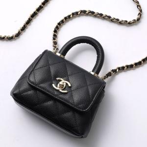 CHANEL シャネル ショルダーバッグ マイクロミニ ココハンドル MATELASSE マトラッセ AP4245 B05061 キャビアスキン ココマーク 鞄 94305