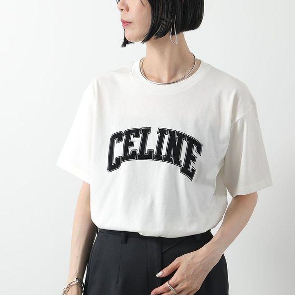 CELINE セリーヌ Tシャツ RX0AY671Q.01OB レディース ルーズ ロゴT コットン...