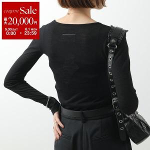 MM6 エムエムシックス メゾンマルジェラ シアーニット S52NH0029 M20123 長袖 クルーネック カットソー ホワイトステッチ 900 S52NH0029M20123900