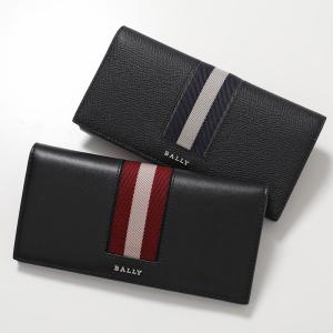 BALLY バリー 長財布 BALIRO.DSH 6309713 VT837 6309714 VT838 メンズ 二つ折り メタルロゴ レザー バリーストライプ U901P/BLACK+PALLADIO