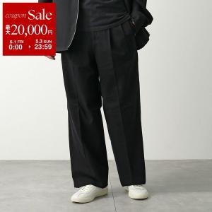 CELINE セリーヌ プリーツパンツ RP05K0S91.38NO メンズ コットン ワイドパンツ ルーズフィット ストレート 2プリーツ ブラック｜インポートセレクトmusee
