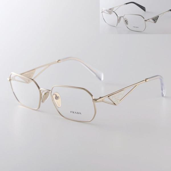 PRADA プラダ メガネ VPR A53V レディース ポリゴン型 メタルフレーム 細フレーム ク...