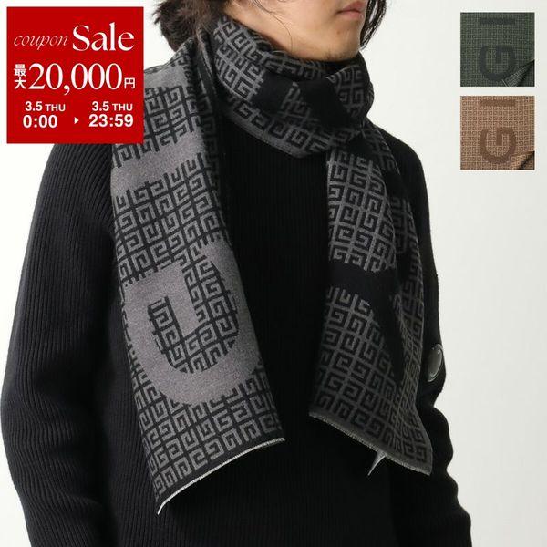 GIVENCHY ジバンシィ マフラー J6261 メンズ ストール ロゴ シルクブレンド 4G カ...