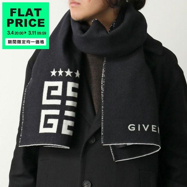 GIVENCHY ジバンシィ マフラー J5784 メンズ ストール ロゴ シルクブレンド 4G 0...