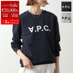 APC A.P.C. アーペーセー トレーナー COHBN M27907 レディース スウェットシャツ クルーネック フロッキープリント ロゴ 長袖 カラー2色