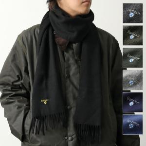 Barbour バブアー マフラー USC0008 メンズ レディース ロゴ刺繍 フリンジ ストール ラムズウール カラー7色