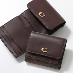 COACH コーチ 二つ折り財布 MILA ミラ CAT56 レディース レザー × コーティングキャンバス フラップ ウォレット ロゴ ミニ財布 B4MPL