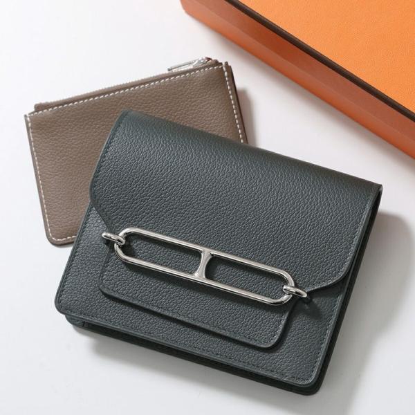 HERMES エルメス ウォレット ルリ スリム バイカラー Roulis Slim Wallet ...