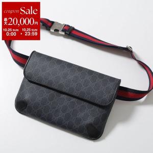 GUCCI グッチ ボディバッグ 792091 FADJA メンズ GGスプリーム キャンバス ベルトバッグ クロスボディ ロゴ ウェブ ストライプ 鞄 1042/GG-BLACK