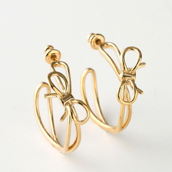 FERRAGAMO フェラガモ ピアス EAR BOW HOOP 76 0950 791134 レデ...