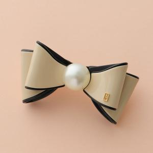 ALEXANDRE DE PARIS アレクサンドル ドゥ パリ バレッタ LISERAI リズレ AA6-17501-02 レディース リボン パール ロゴ 髪留め ヘアアクセサリー X-PANAM｜インポートセレクトmusee