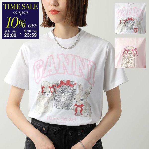 GANNI ガニー Tシャツ Basic cotton Jersey T-shirt A105002...
