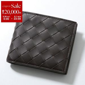 【カラー限定特価】BOTTEGA VENETA ボッテガヴェネタ 二つ折り財布 605722 749412 VCPQ4 メンズ イントレチャート レザー 小銭入れあり 2145