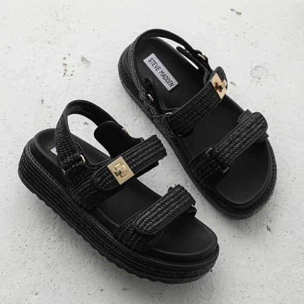 STEVE MADDEN スティーブマデン サンダル BIGMONA レディース ダブルベルト ラフ...