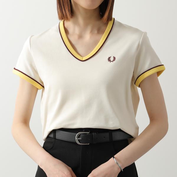 FRED PERRY フレッドペリー Tシャツ Piped Seams V-Neck T-Shirt...