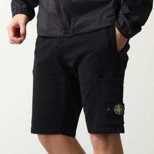 STONE  スウェットショートパンツ ブラック STONE ISLAND（ストーン アイランド） 26SSモデル バッジワッペン付き