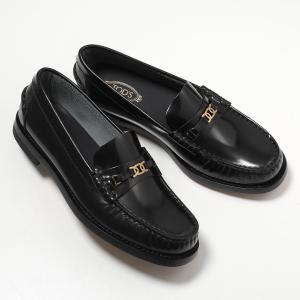 TODS トッズ ローファー XXW34L0IO90AKT レディース レザー メタルチェーン ギャザー ロゴ ラバーペブル 1.8cm シューズ 靴 B999/NERO