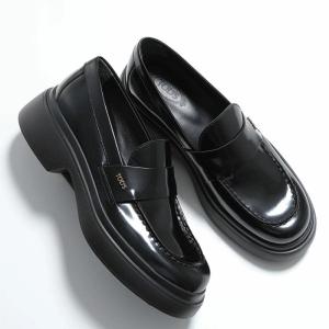 TODS トッズ ローファー XXW74L0JL00SHA レディース レザー メタルロゴ 3.8cm シューズ 靴 B999/NERO XXW74L0JL00SHAB999