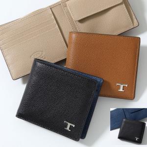 TODS トッズ 二つ折り財布 T TIMELESS Tタイムレス XAMTSYBB300UZO メンズ レザー 小銭入れあり バイカラー ミニ財布 カラー2色 XAMTSYBB300UZODC34