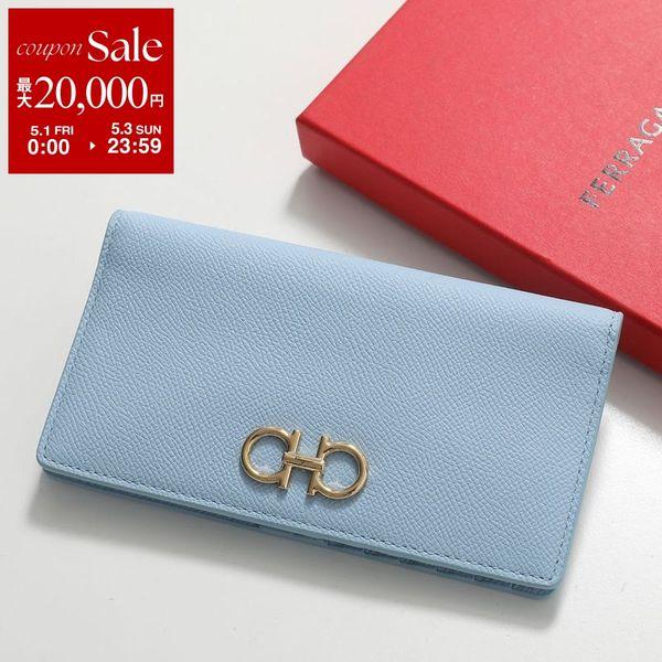 FERRAGAMO フェラガモ 二つ折り長財布 GANCINI ガンチーニ 22D779 77497...