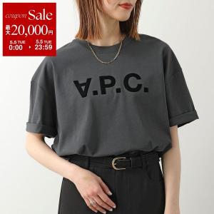 APC A.P.C. アーペーセー 半袖 Tシャツ MANCHES COURTES VPC COHLR M26385 レディース カットソー コットン クルーネック ロゴT フロッキープリント LZA