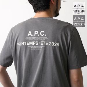 APC A.P.C. アーペーセー 半袖 Tシャツ COHBS M26465 メンズ カットソー コットン ロゴ バックプリント クルーネック ロゴT リブ