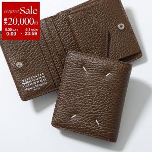 MAISON MARGIELA メゾンマルジェラ 二つ折り財布 S56UI0140 P4455 メンズ レザー ミニ財布 4ステッチ 小銭入れあり T2181 S56UI0140P4455T2181