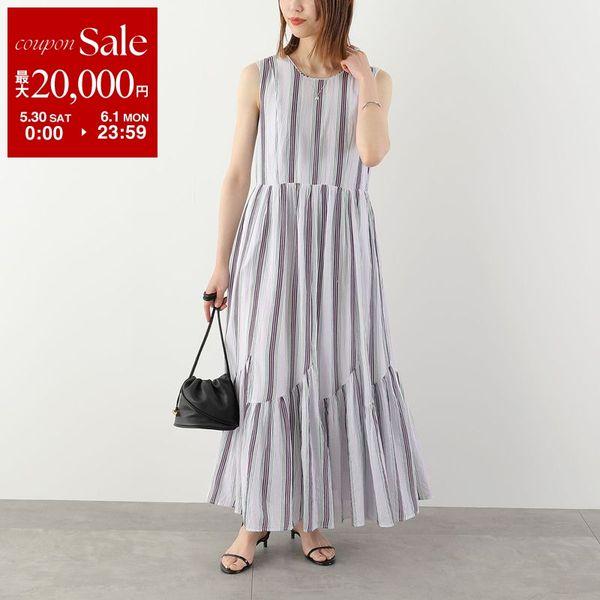 ne Quittez pas ヌキテパ ワンピース Cotton Voile Stripe Slee...