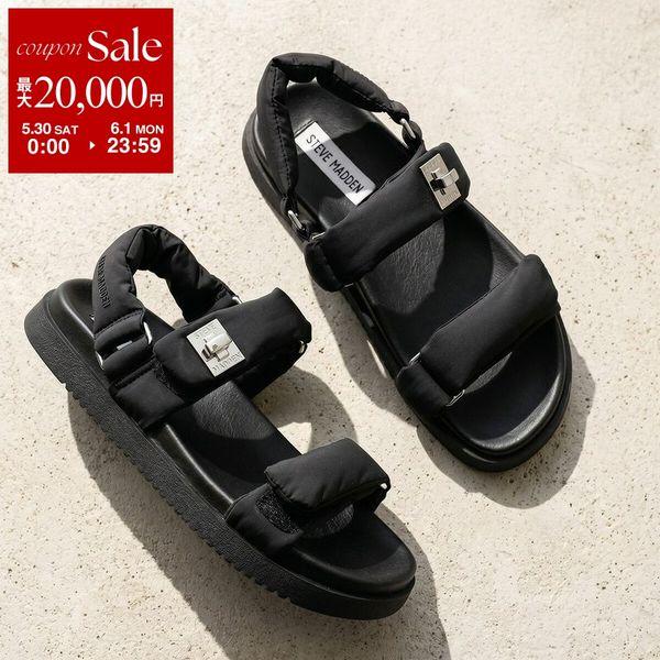 STEVE MADDEN スティーブマデン パフィーサンダル MONAT レディース ストラップ付 ...