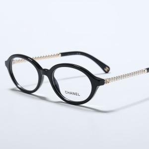 CHANEL シャネル メガネ 3499H レディース オーバル型 セルフレーム フルリム コンビネーション ココマーク CCロゴ アイウェア C622/BLACK