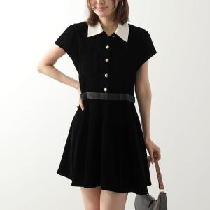 CELINE セリーヌ ワンピース 2R07J353F.38NO レディース 半袖 ミニワンピ ミニ丈 チュニック ドレス ベロア ベルベット トリオンフ ブラック