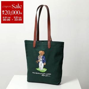 Polo Ralph Lauren ポロラルフローレン トートバッグ 405P13610 メンズ コットンキャンバス ポロベア ロゴ刺繍 鞄 001/GREEN