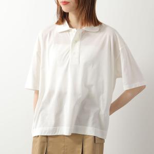 ami paris アミパリス ポロシャツ UPL422.JE0211 レディース 七分袖 ロゴ刺繍 コットン ボクシーフィット BLANC/CREME UPL422.JE0211.136